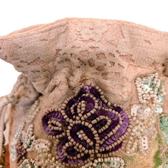 Antica Sartoria Positano Boho Round Beaded Bag Purse Bells - Picture 4 of 14